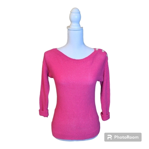 Chaps Sweaters - 90'S CHAPS VINTAGE BARBIE hot PINK KNIT SWEATER SIZE SMALL